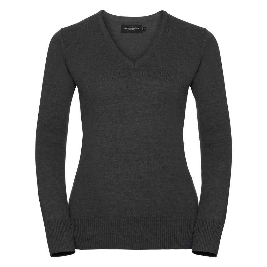 Russell Collection - Sweatshirt V-Ausschnitt für Damen (Holzkohle) Image
