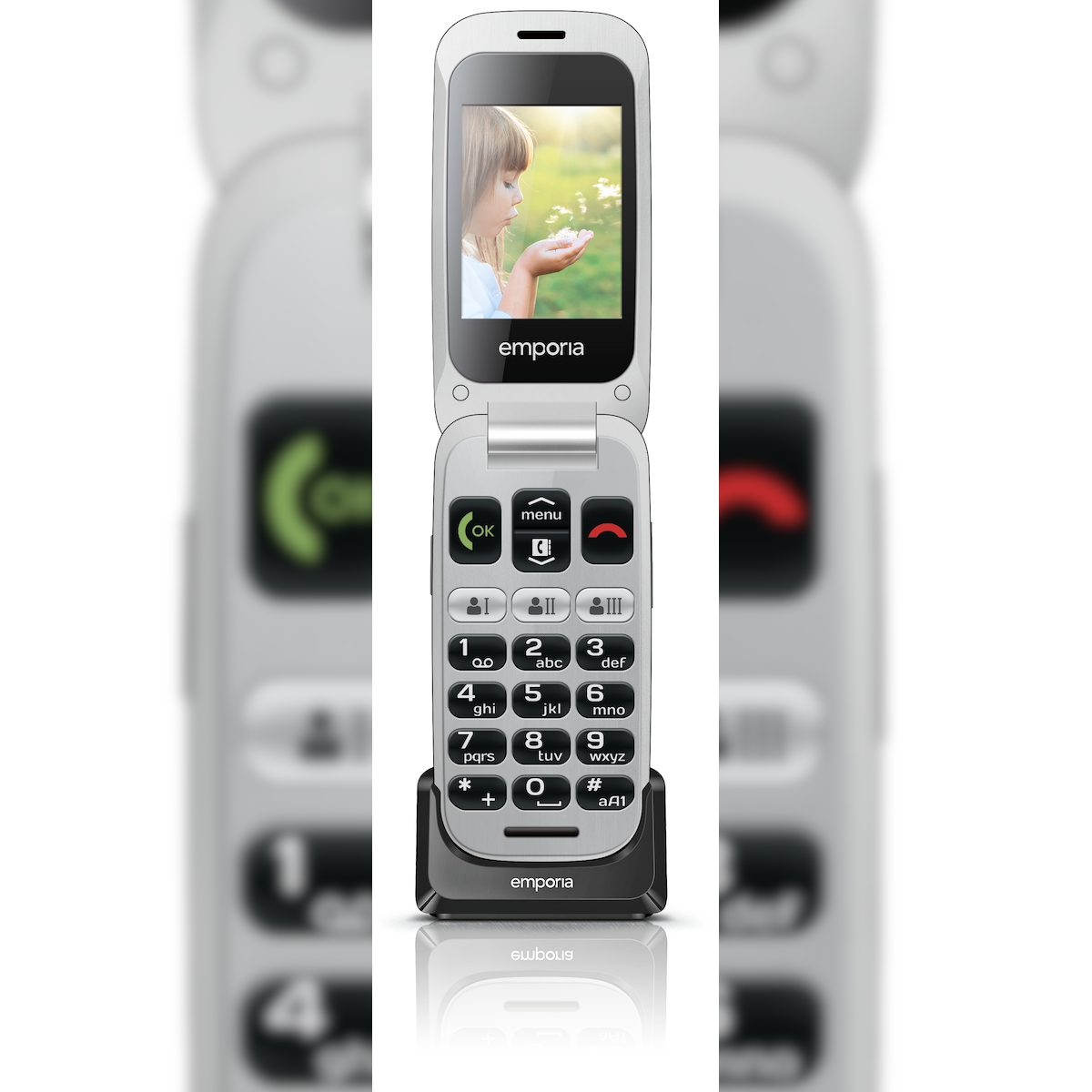 Emporia ONE 6,1 cm (2.4") 80 g Grau, Silber Seniorentelefon Image