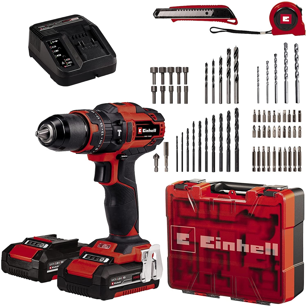 Einhell TE-CD 18/40 Li-i +64 (2x2,0Ah) Akku Schlagbohrschrauber Set inkl. Koffer Image