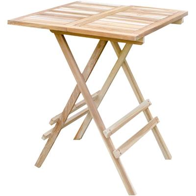 Teak Klapptisch eckig natur unbehandelt - 60 x 60 cm - Holz Garten Beistelltisch klappbar