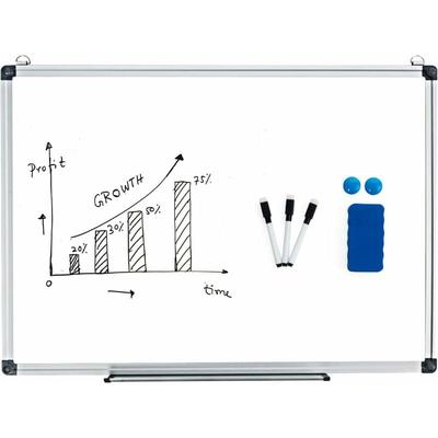 Whiteboard Magnettafel Schreibttafel Pinnwand Wandtafel Board Memoboard mit Alurahmen 90x60cm Image
