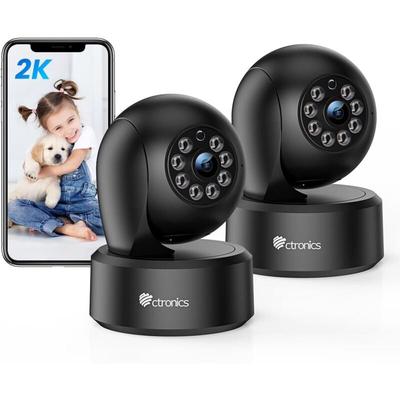 Ctronics - Indoor WiFi Überwachungskamera 2K 3MP,IP-Kamera mit App 360°PTZ ,mit Image