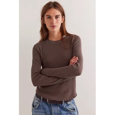 We The Free Easy Does It Tee at Free People in Double Espresso, Size: Small