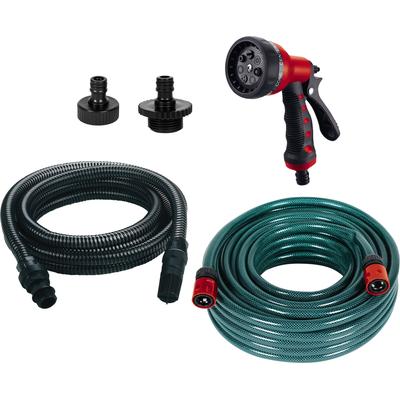 Saugschlauch EINHELL "Saug- & Druck (OFP)", schwarz (schwarz, grün), Kunststoff, Schläuche, 7-teilig, 4m Saugschlauch; 20m Gartenschlauch inkl. Adaptern Image