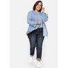 Stretch-Jeans SHEEGO "Große Größen", Damen, Gr. 22, Kurzgrößen, blau (dunkelblau denim), Obermaterial: 98% Baumwolle, 2% Elasthan, unifarben, casual, lang, Jeans, »Die Gerade« mit Used-Effekten