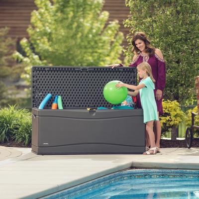 Kissenbox LIFETIME "Gartenbox XXL", grau (carbon, grau), B:153cm H:66cm T:61cm, Kunststoff, Aufbewahrungsboxen, 495 Lite