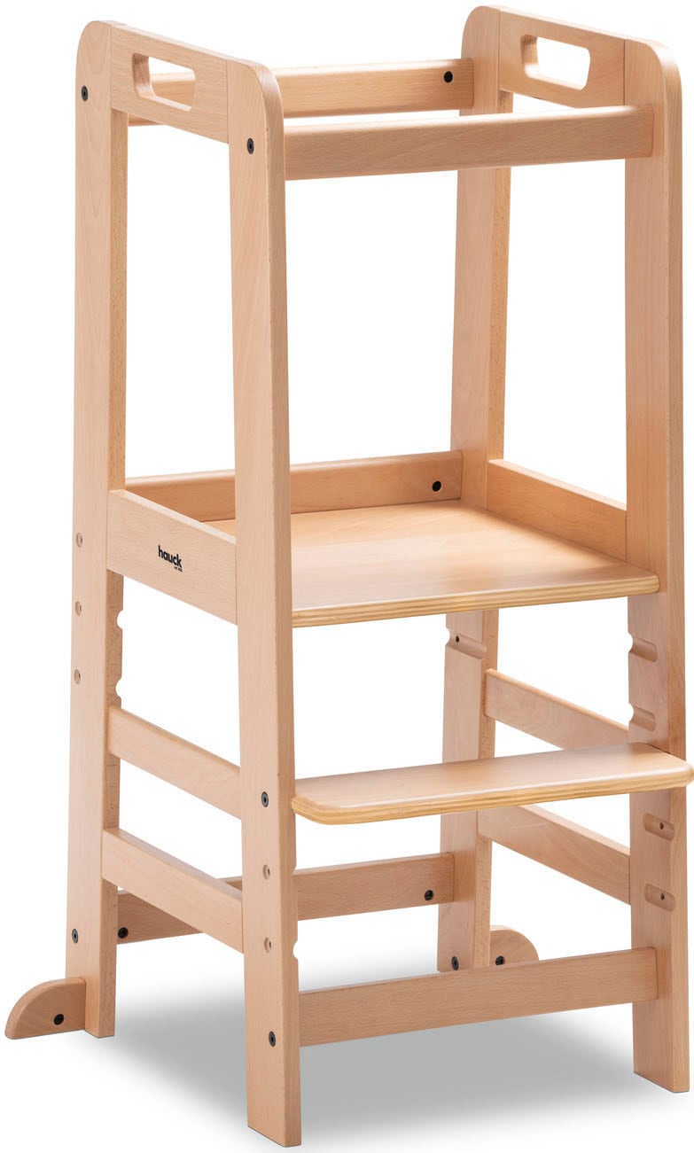 Stehhilfe HAUCK "Lernturm Learn N Explore, Natural", Kinder, Gr. B/H/T: 54cm x 91cm x 46cm, beige (natural), Massivholz, Stahl, Stühle, FSC - schützt Wald