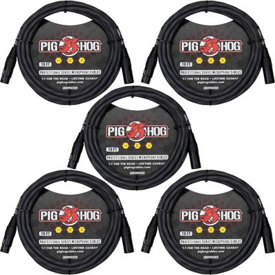 5x Pig Hog Hex Sereis Mic Cables 10ft.