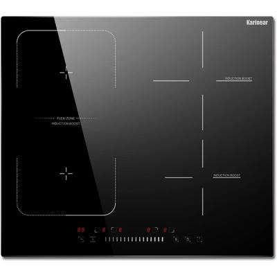 Karinear - Induktionskochfeld 60 cm Flexzonen, 4-Zonen-Elektrokochfeld Einbau mit Flexzone,