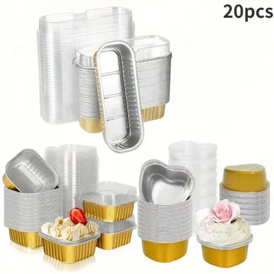 Aluminum Foil Pans with Lids Disposable Foil Food Containers Mini Loaf Pans Great for Cooking Heating Storing Baking Tools