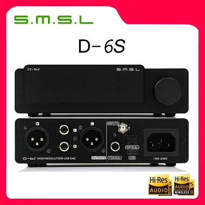 SMSL D-6S Digital Audio Music Decoder D6S ES9039Q2M Chip MQA DAC Bluetooth 5.1 LDAC Hi-res XMOS