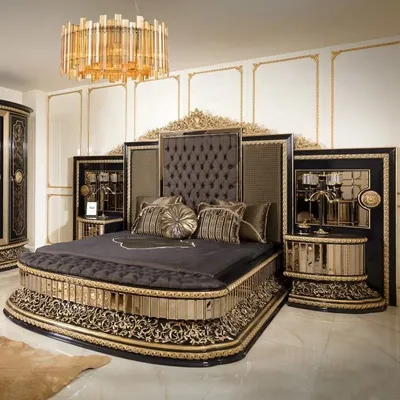 luxury modern king size beds bedroom furniture Classic french wardrobe bed bedroom furniture set