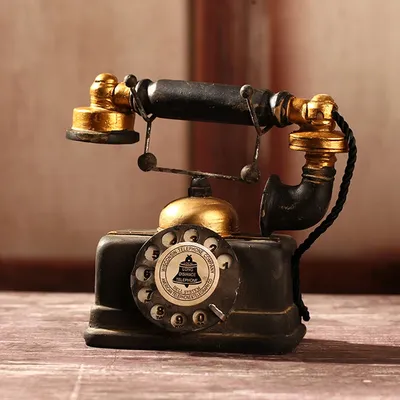 Vintage Telephone Landline Retro Old Style Telephone Model Exquisite Workmanship Desktop Ornament Craft for Home Hotel Office