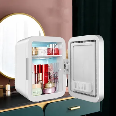 4L Mini Cosmetic Fridge Portable Beauty Refrigerator Makeup Refrigerator With LED Mirror