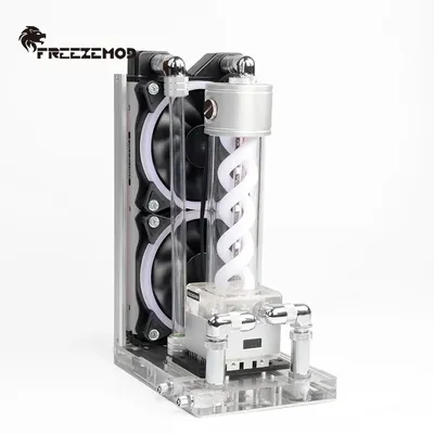 FREEZEMOD All In One Laptop Water Cooling Kit,Notebook Computer Hard Tube Liquid Cooler With VA LCD Temperature PC Heasink BJTZ-