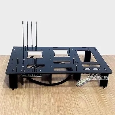 Black DIY Personalized Acrylic Computer Chassis Rack Desktop PC Computer Case for ATX Mainboard