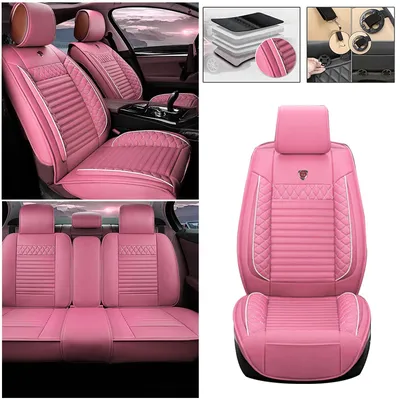 Pink Car Seat Covers For Chevy Cruze Limitd Malibu Maxx Prizm Sonic Tracker Full Set Leather Car Cushion Interior Accessories