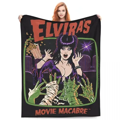 Elviras Mistress Of The Dark Movie Flannel Blankets Horror Comedy Soft Throw Blanket for Couch Bed Bedspread Sofa Bed Cover