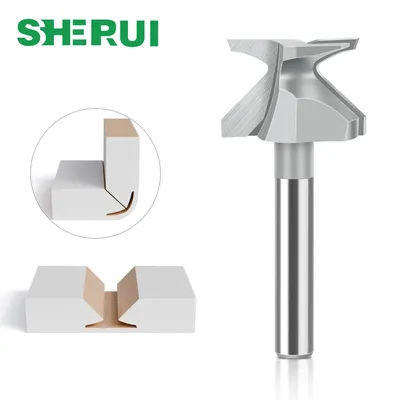 R10 1/4" Shank 6mm Shank Woodworking Router Bit,Tongue and Groove Router Bit,Carbide Tip V Bit