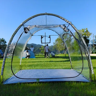 Sports Tents for Watching Football and Soccer Games, Clear PVC Tent with Floor, 360 Degree View, Spacious for 3-4 Person