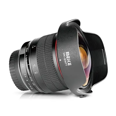 Meike 8mm f3.5 Ultra Wide Fisheye Lens for Canon EOS EF /Nikon F-Mount Cameras with APS-C/Full Frame