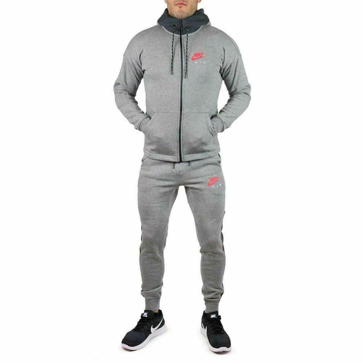 Nike Air Mens Fleece Tracksuit Full Set Grey - Size Small | Nike Sale | Discount Designer Brands