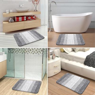 Extra Soft and Absorbent Microfiber Bath Rug, Light Grey