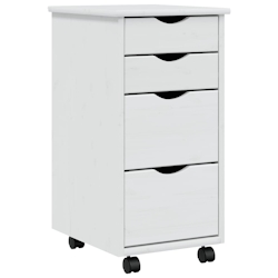 vidaXL Rollschrank mit Schubladen MOSS Weiß Massivholz Kiefer Image