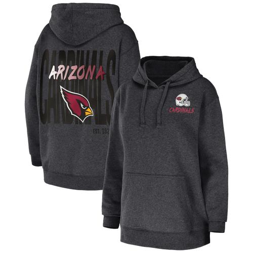 Damenbekleidung von Erin Andrews Heather Charcoal Arizona Cardinals Fleece-Pullover-Hoodie