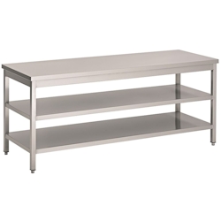 Combisteel Arbeitstisch mit 2 Böden aus Edelstahl 1300x700x900mm Image