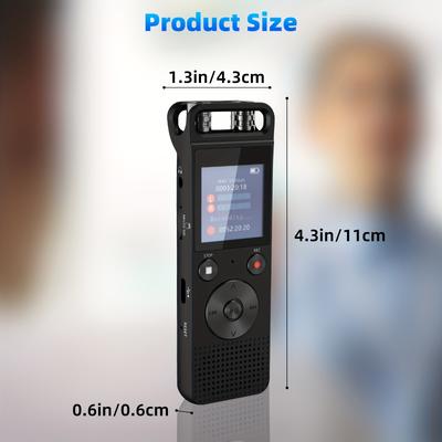 TEMU 80gb With Agc , -level , Voice Activation, A-b , Auto Save, Password Protection, 3072kbps Hd Recording, Recording And Support, Compatible With 128gb Tf Card, 60 Hours