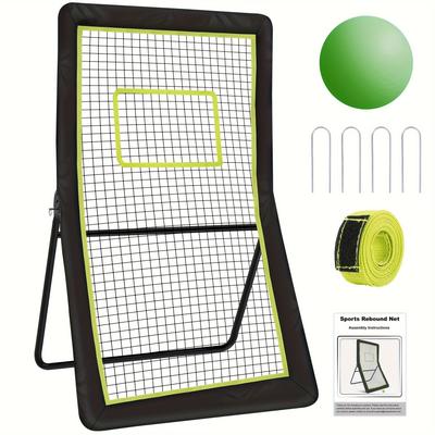 TEMU Rengue 4x7ft Net With 5 Rebound , Nylon Target & Ground Stakes - , Baseball, Volleyball, Soccer Practice