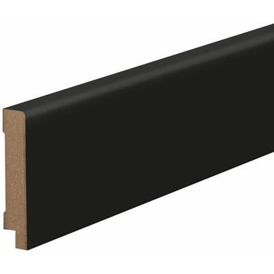 Sockelleiste mdf Foliert Abgerundetes Profil 16 x 100 x 2500 mm Schwarz Fußleiste Hochwertig