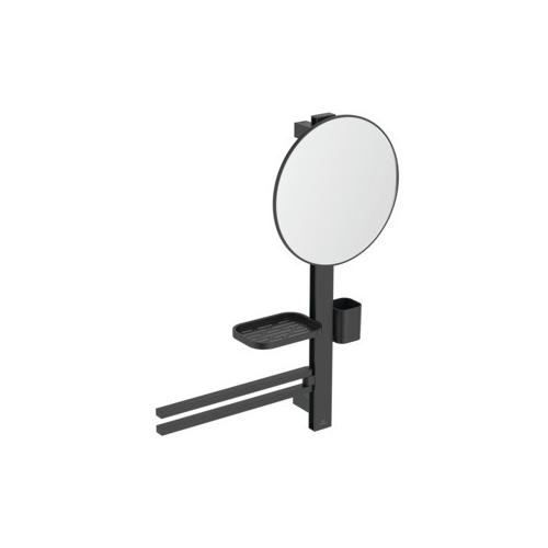 Ideal Standard Beauty Bar Accessoires-Kombi. Alu+ M700 mit Spiegel d:320mm Silk Black, BD588XG BD588XG