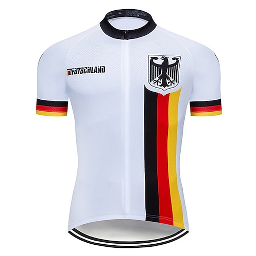 Herren Radtrikot Grafik Buchstaben Zahlen Italien Kurzarm Fahhrad Trikot Oberteil mit 3 Gesäßtaschen Mountainbike MTB Straßenradsport Schnelltrocknend Weich Reflektierende Streifen Rückentasche Image