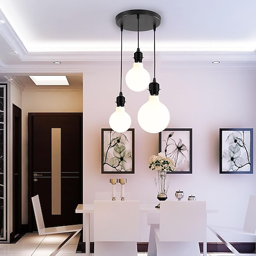 Kronleuchter Esszimmer Kronleuchter einfache moderne Scheibe gerade Platte Mode Glas Lampenschirm Tisch kreative Persönlichkeit Kronleuchter 85-265v Image