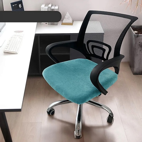 Bezug für Computer-Bürostuhl Stretch drehbar Gaming-Sitz Schonbezug Jacquard grau grün blau khaki Uni einfarbig weich strapazierfähig waschbar Image