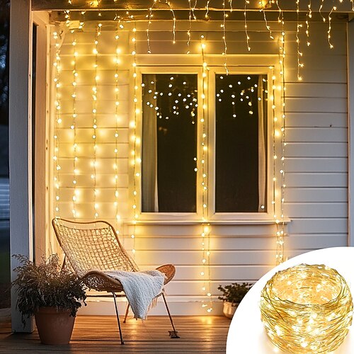 1 Packung mit 50 LED-Lichterketten – 5 Meter, 3AA batteriebetrieben, perfekt für Weihnachten, Hochzeiten, Partys, Familienurlaube, Versammlungen und mehr – immer an Image
