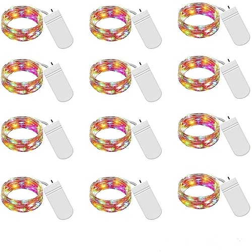 30 PCS 12PCS 6PCS Feenlichter Batteriebetrieben (inklusive) 600LED 240LED 120LED Mini Lichterkette Wasserfest Kupferdraht Glühwürmchen Sternenlichter für Halloween Party Festlichkeiten Dekorationen Image