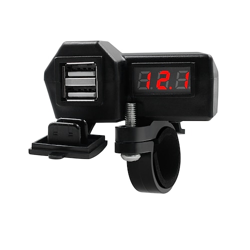 Motorrad-Handy-Ladegerät 3.4a Dual-USB mit Zigarettenanzünder 10-24V mit Spannungsanzeige Meter Modifikation Zubehör