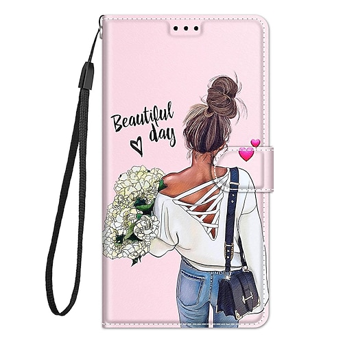 Handy Hülle Handyhüllen Für iPhone 14 Pro Max Plus 13 12 11 Pro Max Rückseite Mit Ständer Mit Handgelenkschlaufe Kartenfach Retro TPU PU-Leder Image
