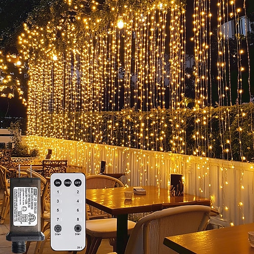 Draußen Eiszapfen Fenster Vorhanglichter 6x1M-300LED Stecker 9 Farben Fernbedienung Fenster Wanddekoration Warmweiß RGB für Schlafzimmer Party Garten Dekorationen 31V EU/US/AU/UK Stecker Image