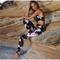 Damen Sport Yoga Sportlich Leggings Blumen Durchsichtig Patchwork Bedruckt Mittlere Taillenlinie Schwarz S M L / Dehnbar / Dünn