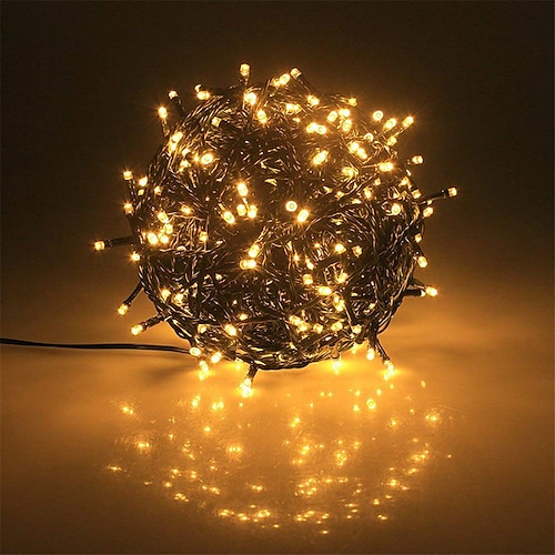 10m 100LED wasserdichte Lichterkette warmweiß blau weiß Lichterkette für Außen Garten Dekor Image
