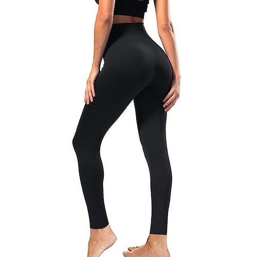 Damen Yogahose Nahtlos Po-Lifting Bauchkontrolle Hohe Taille Fitnesstraining Laufen Fitness Kurze Leggings Unterteile Einfarbig Dunkelgrau Schwarz Weiß Spandex Herbst Sport Sportkleidung Hohe Image