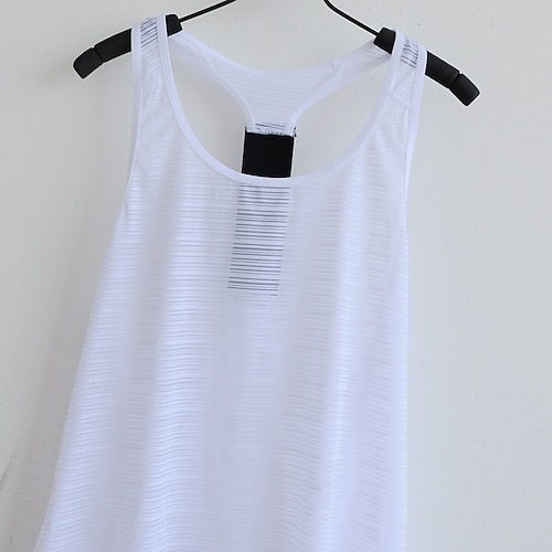 Damen Tank Top Yoga Top Schnelltrocknend Bequem Atmungsaktiv Offener Rücken Ärmellos Sport Einfarbig Oberteil Für Fitnesstraining Fitness Yoga Sportkleidung Image