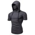 Per uomo Felpa con cappuccio con maschera Maglia da corsa Coulisse Manica Corta Maglietta Streetwear Athleisure Autunno Tinta unita Cotone Calore Termico Morbido Traspirante Jogging Allenamento Corsa