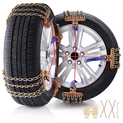 16 PCS Thickened Snow Chains, Tire Traction Wheel Chains for Tire Width 8-8.8 in /205-225 mm - 16 PCS