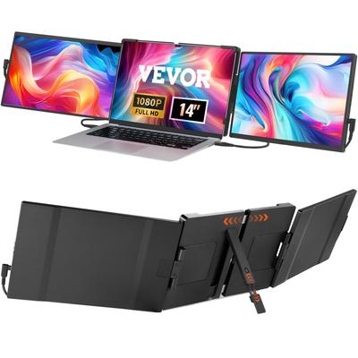 Portable Laptop Screen Extender, Triple Extended Monitor, Swivel Portable Monitor USB-C/USB-A/Mini HDMI Port