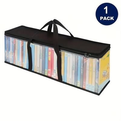 TEMU Clear Pvc Zippered Media Storage Case - & Protective For Cds, Blu-ray Discs, Movies, , Video Games, Books, Music - Dust & Moisture Resistant Organizer, Trunks